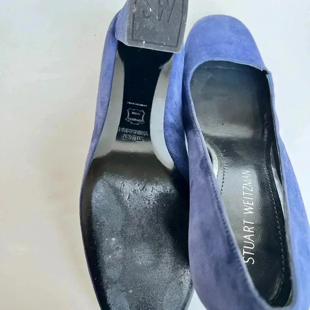 Stuart Weitzman Suede Round Toe With Pinkie Toe E… - image 7